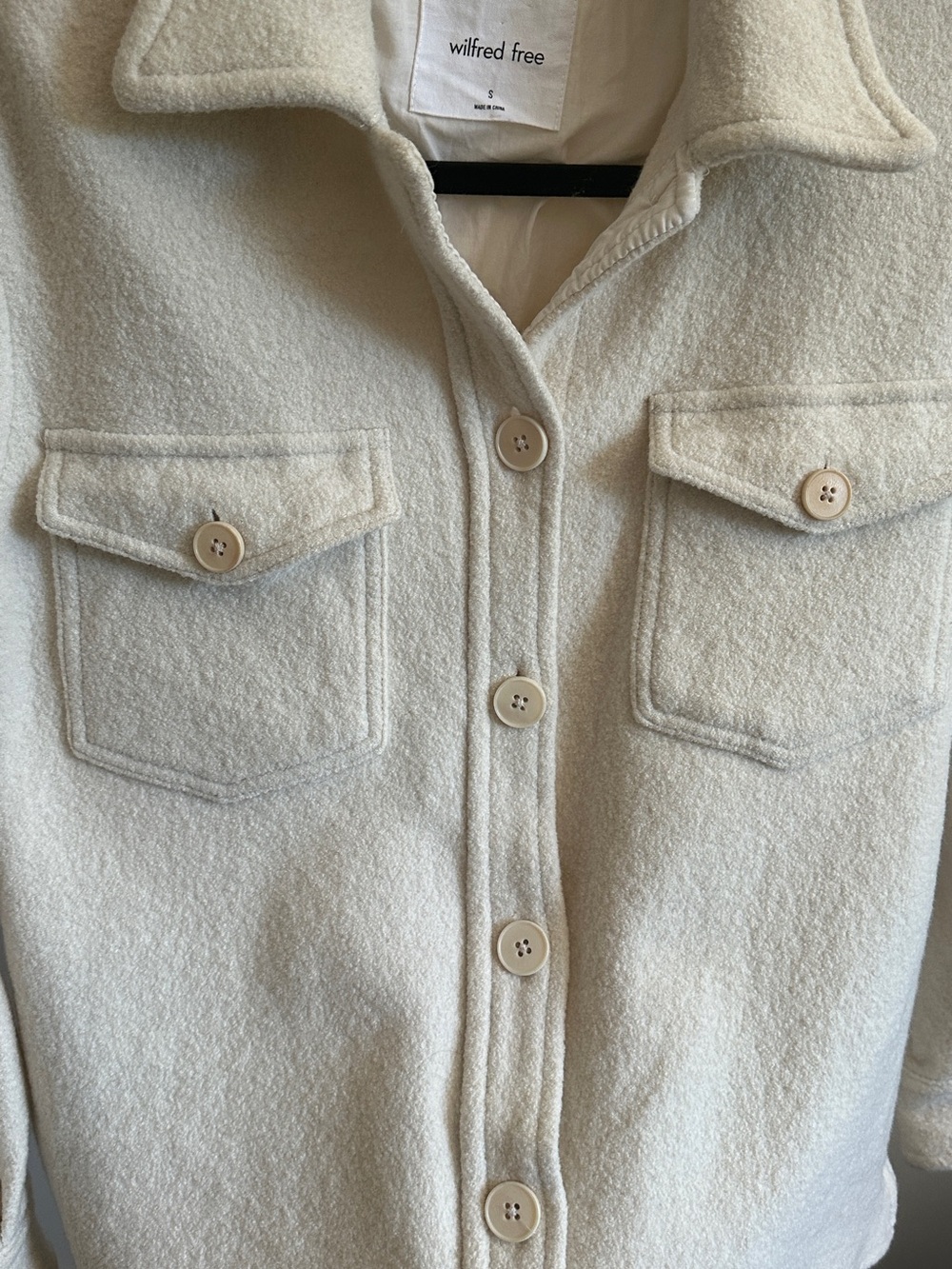 Wilfred Free Oatmeal Wool Shacket | 100% Merino Wool | Aritizia Size S - Picture 5 of 11